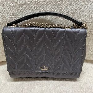 Kate Spade Briar Lane Quilted Emelyn Chain Shoulder Bag Crossbody (Gunmetal)